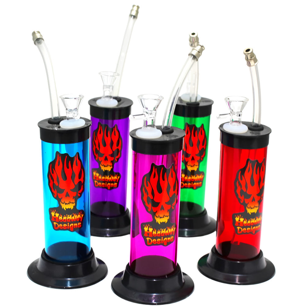 Headway Designs acrylic mini water pipe with silicone downstem, durable lightweight acrylic construction with compact portable design and easy maintenance.