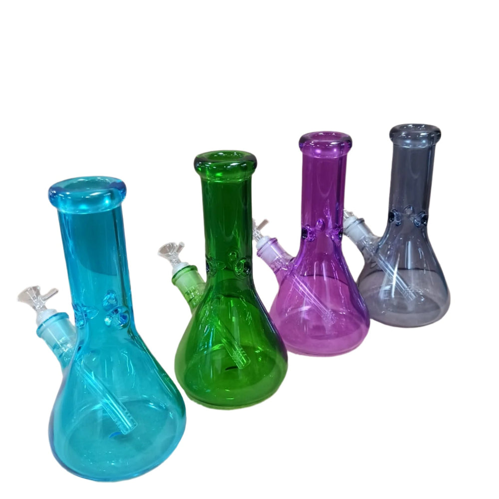 Heavy duty solid color beaker glass water pipe crafted from thick durable glass, featuring a wide stable base, smooth airflow, and effective water filtration for a premium experience.