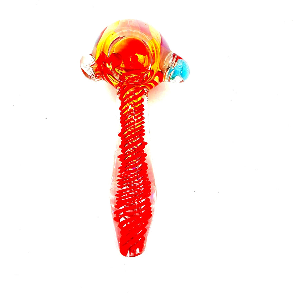 Heavy duty swirl color glass hand pipe for smooth smoking experience.