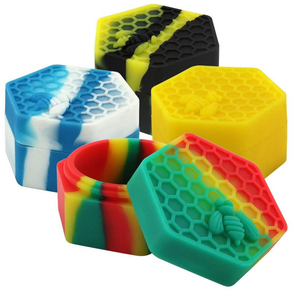 Hexagon shape 26ml silicone container with airtight lid, compact and flexible storage box for small items, travel use, and daily organization.