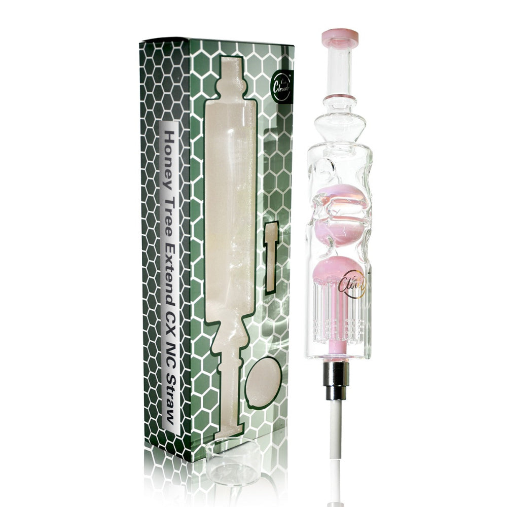 Cali Cloudx Honey Tree Extend CX Straw Kit Portable Nectar Collector Glass Dab Straw for Wax Concentrates Artistic Tree Design.