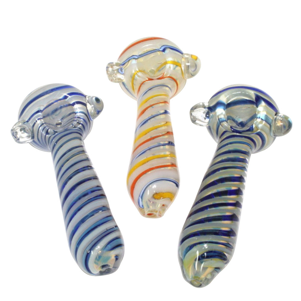 Inner Swirl Color Extra Heavy Duty Glass Hand Pipe with Colorful Swirl Design and Thick Borosilicate Glass Construction**
