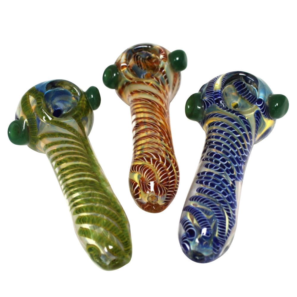 Inner Swirl Color Heavy Duty Glass Hand Pipe with durable glass construction, colorful inner swirl pattern, and smooth airflow design