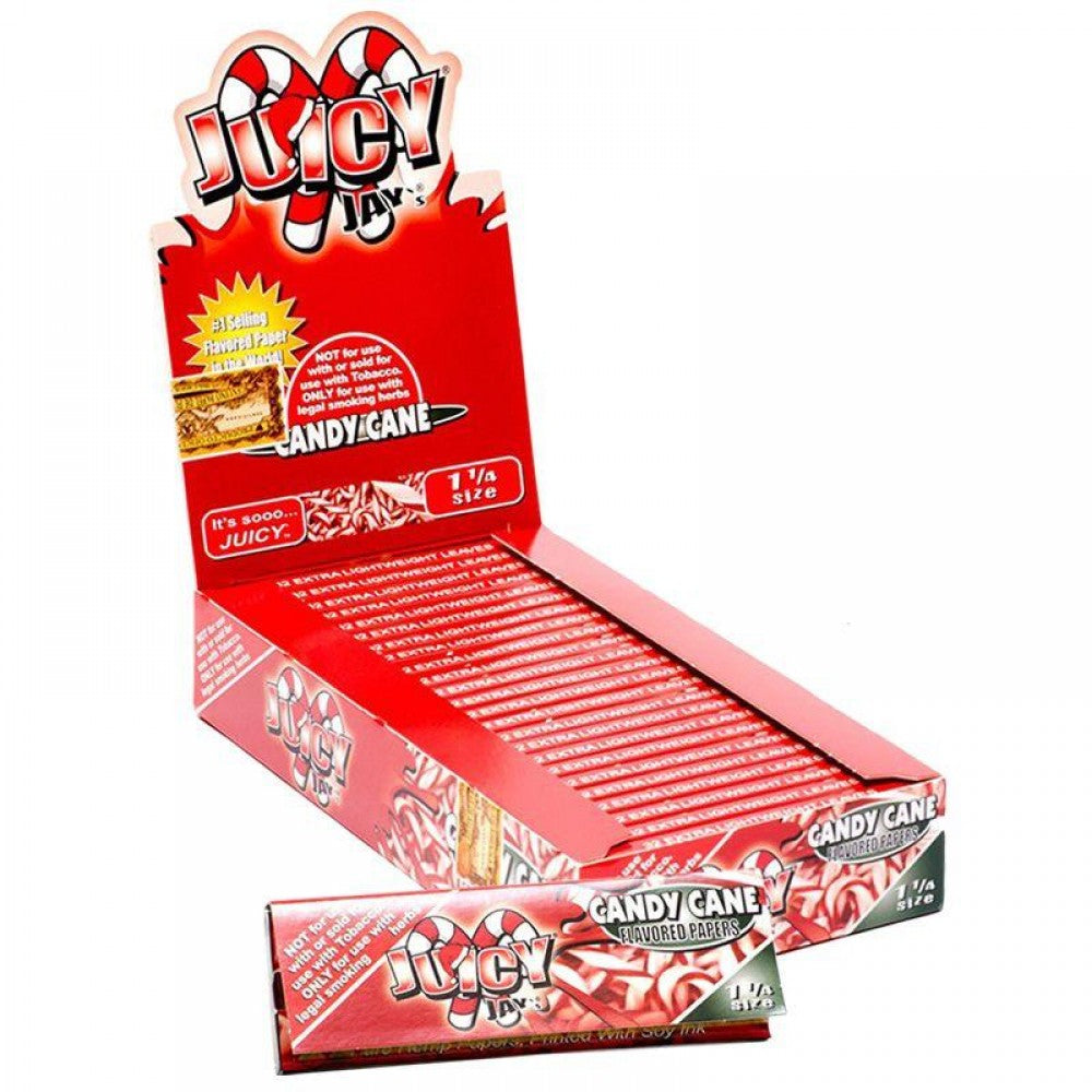 Juicy Jay’s flavored rolling papers 1 1/4 size, 24 count pack, premium printed rolling papers designed for smooth burning and enhanced flavor experience.