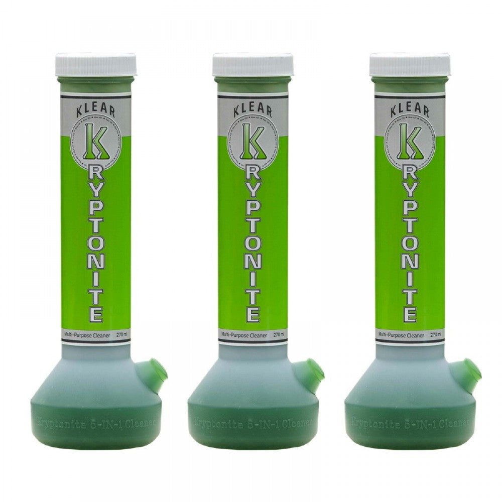 Kryptonite Original Bong Cleaner 270 ML powerful liquid cleaning solution for removing residue and stains restoring clear glass and easy maintenance use.