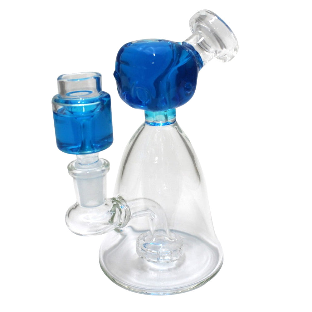 Liquid Filled Character Design Dab Rig Water Pipe with 14mm Male Glass on Glass Bowl Creative Liquid Core Glass Rig for Smooth Filtration and Unique Visual Effect