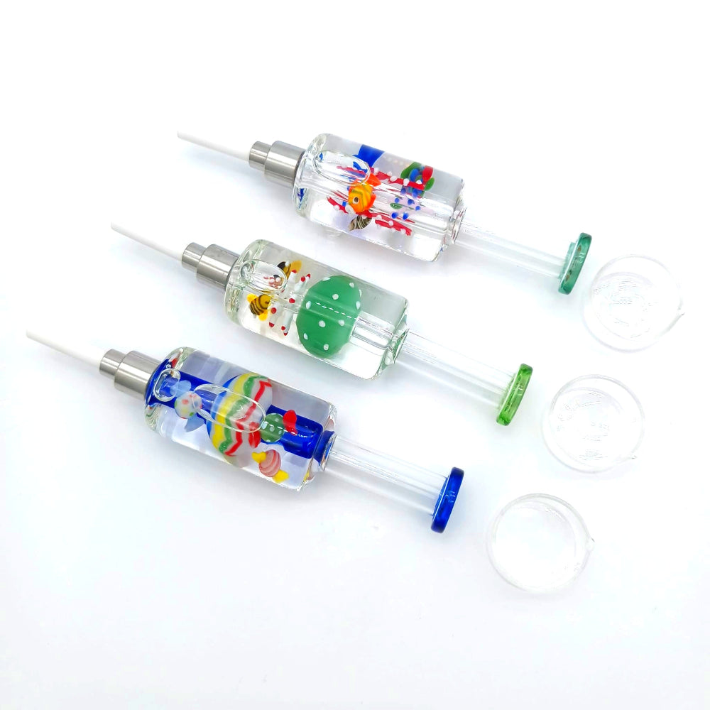 NC kit with liquid inner decorative design and screw nails set, crafted for durability and smooth performance with a unique floating liquid aesthetic effect.
