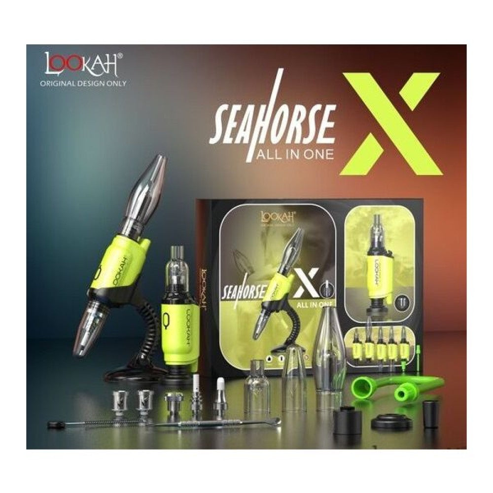 Lookah Seahorse X Wax Kit featuring portable electric dab straw design, rechargeable battery, and versatile concentrate vaporization system for smooth and convenient use.