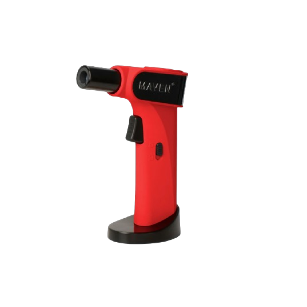 Maven Night torch lighter with powerful windproof flame, durable metal body, and refillable portable design.
