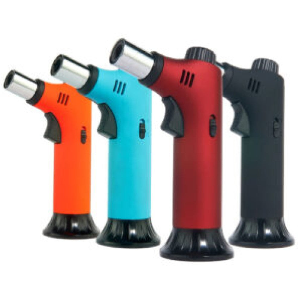 Maven Pillar torch lighter with powerful windproof flame, durable metal body, and compact refillable design.
