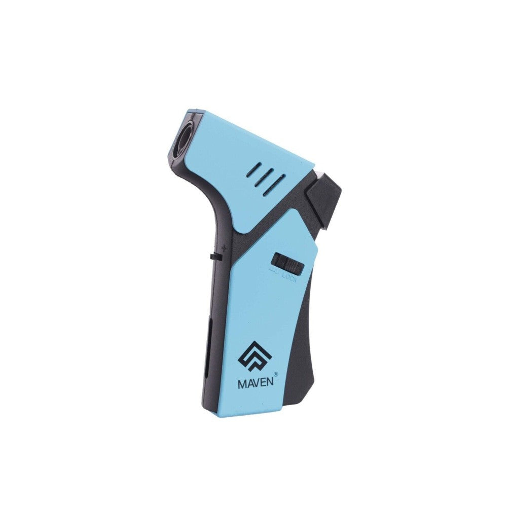 Maven Pro torch lighter with windproof flame, durable metal body, and refillable compact design for reliable performance.