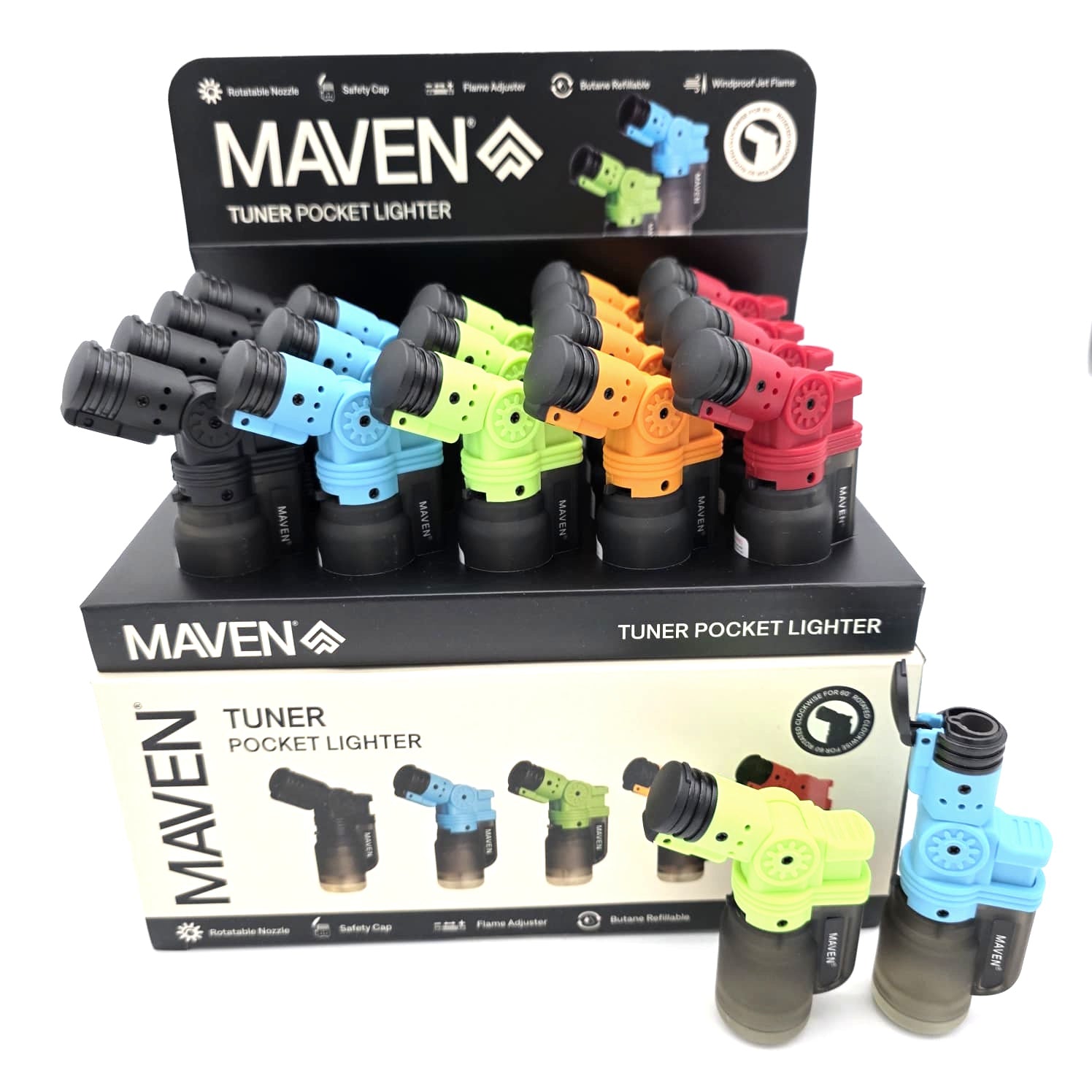 Maven Turner pocket lighter 20pcs box durable windproof metal pocket lighters wholesale pack