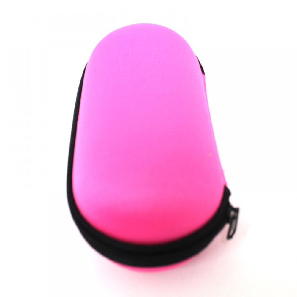 Medium capsule hand pipe carrying case with hard shell protection, soft interior lining, and zipper closure for safe travel storage.