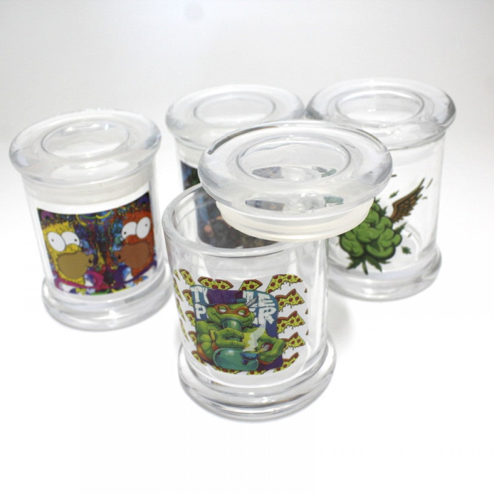 Medium size designer glass storage jar featuring a durable glass body and airtight lid for everyday organization and storage.