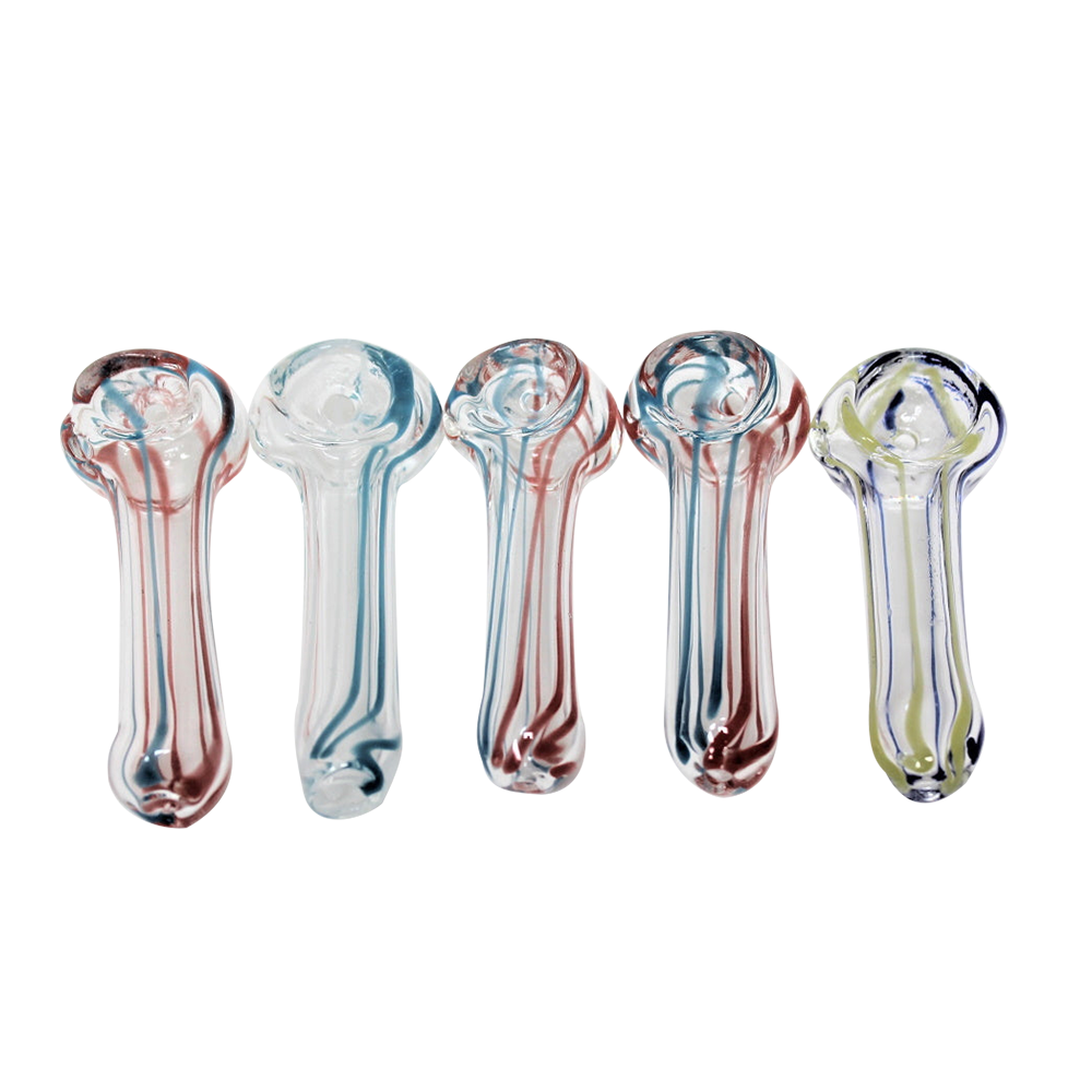 Mini Glass Pipe with handcrafted glass construction, compact portable size, and durable clear glass design.