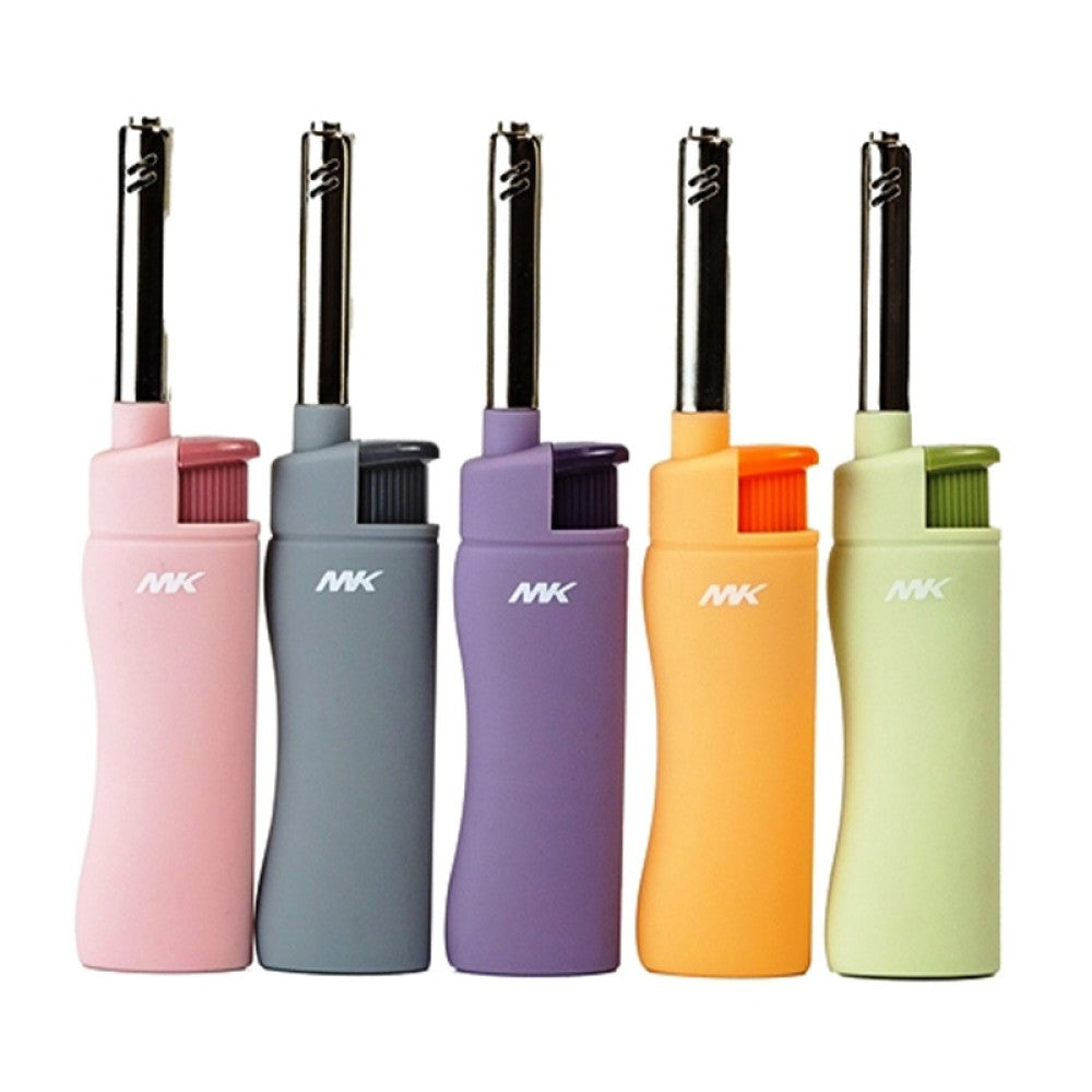 MK Mini Windproof Lighter with compact design, windproof flame technology, reliable ignition system, and 50-piece retail display packaging.