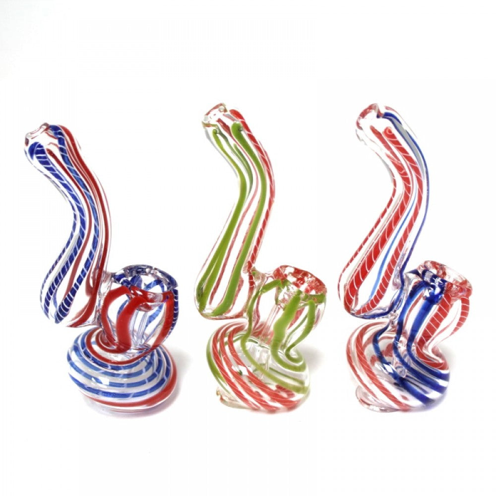 Multi Color Bubbler Small Size with handcrafted glass construction, colorful artistic detailing, and compact durable design.