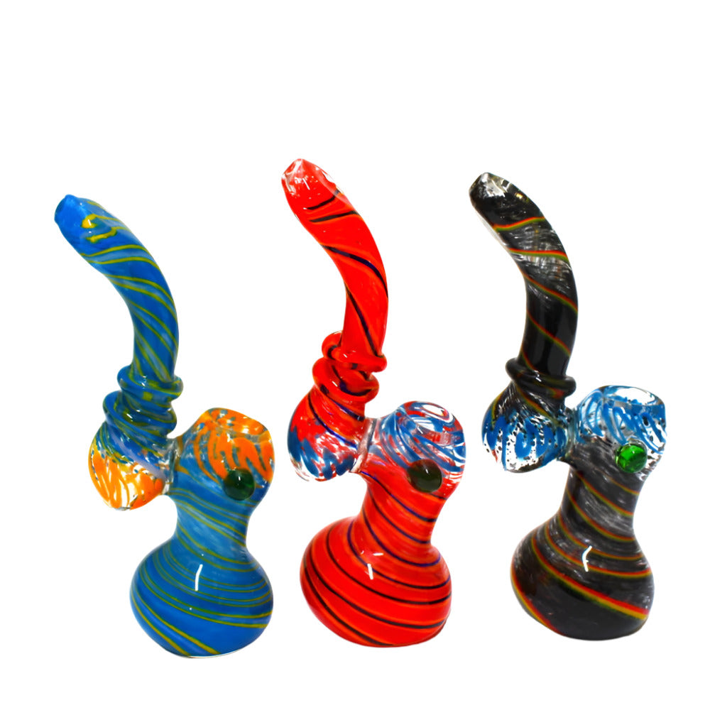 Multi-color medium glass bubbler with water filtration, durable glass build, smooth airflow, and stylish design for clean and stable performance.