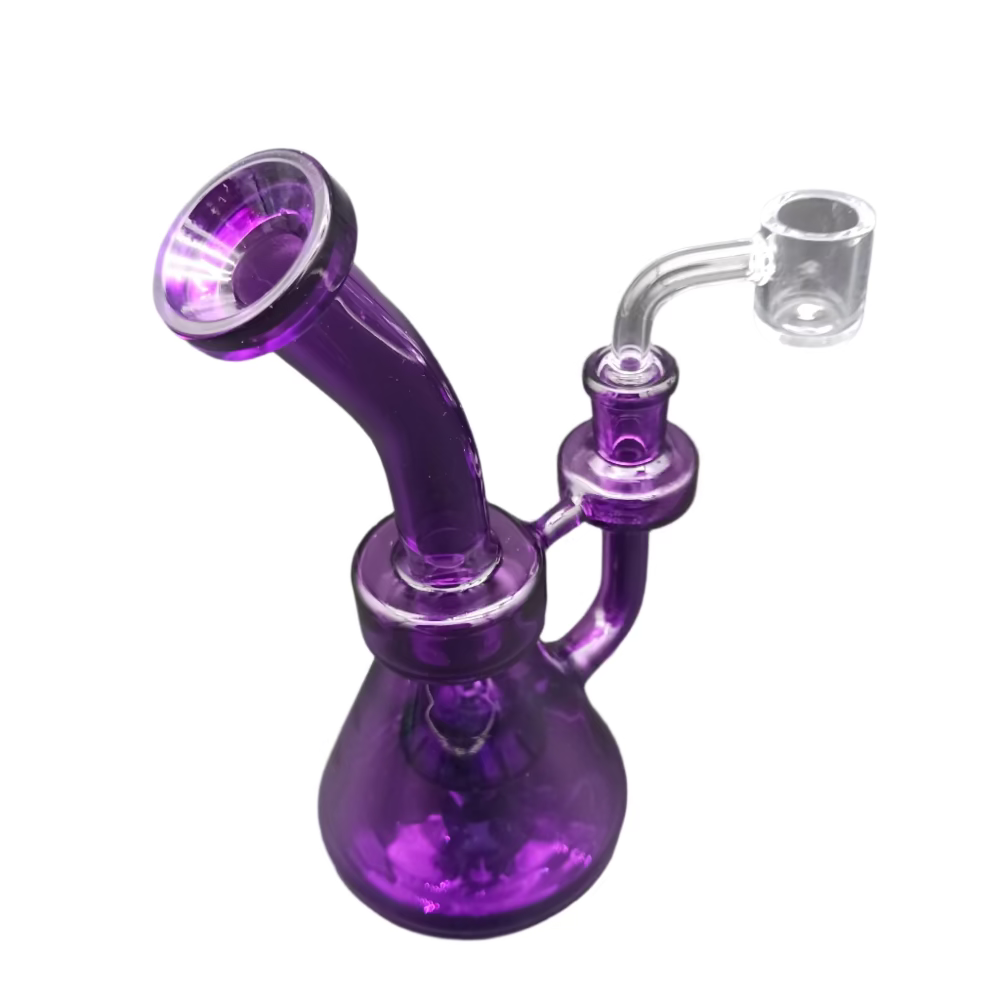 Multicolor bent glass water pipe bong with heat-resistant borosilicate construction, stable base, and smooth filtration for a cleaner experience.