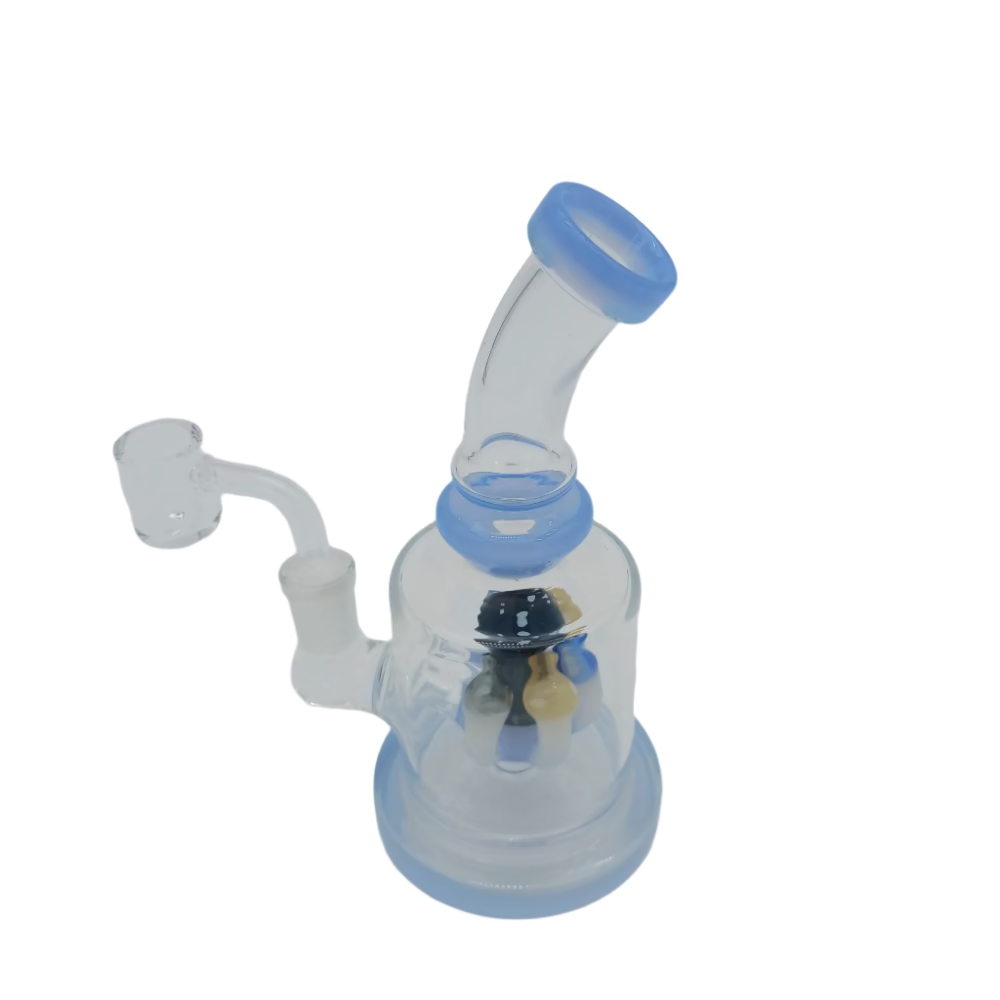 Mushroom glass dab rig water pipe featuring durable borosilicate construction and 14mm male quartz banger for smooth, clean, and flavorful vapor hits.