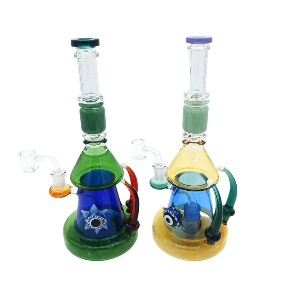 New spiked hook design water pipe made from durable glass, featuring a unique hooked structure for stable grip, smooth airflow, and stylish smoking performance.