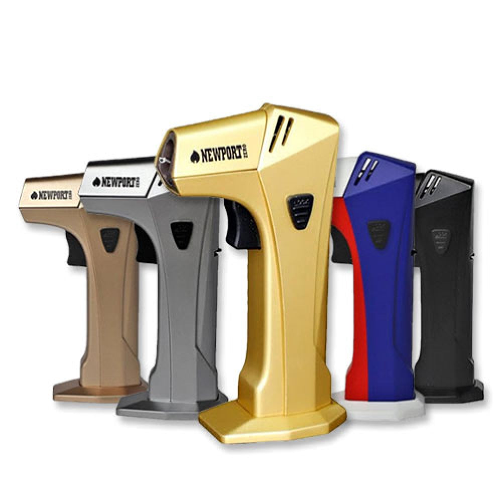Newport Zero DF-117 Blow Torch with powerful flame, adjustable flame control, refillable butane system, and durable construction.