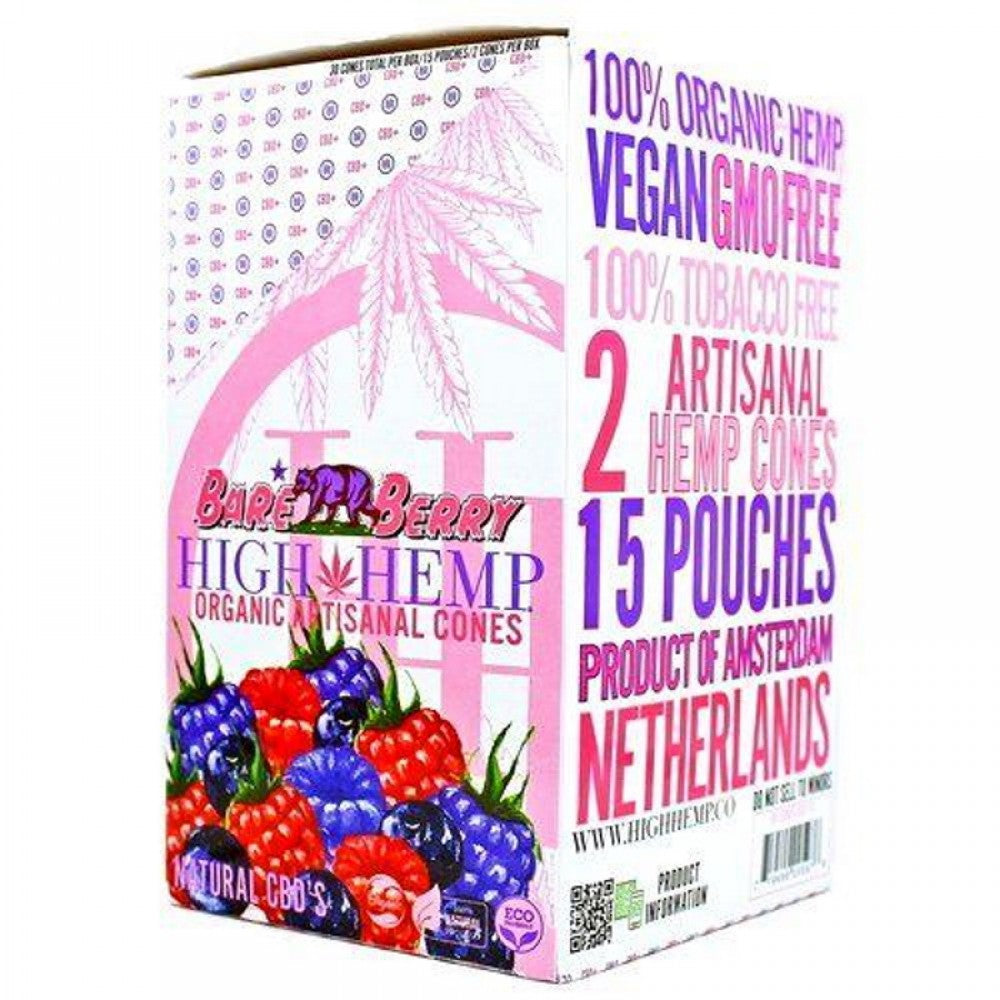 Organic cones, 15 pouches with 2 cones in each pouch, natural unrefined pre-rolled cones designed for a smooth, even, and slow-burning smoking experience.
