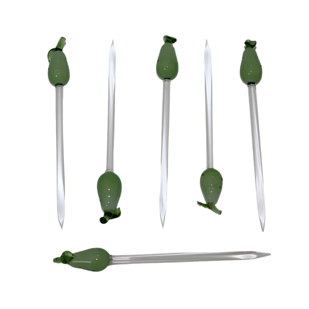 Pear shape glass dab tool made from durable heat resistant glass with smooth finish unique stylish design compact and easy for precise use