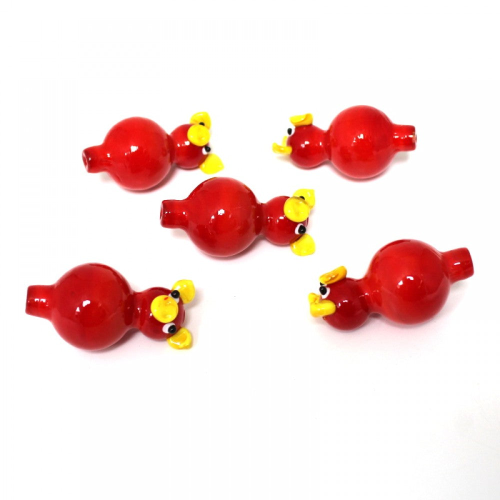 Premium art design carb cap in black and red color made for durability, smooth airflow, and easy cleaning.