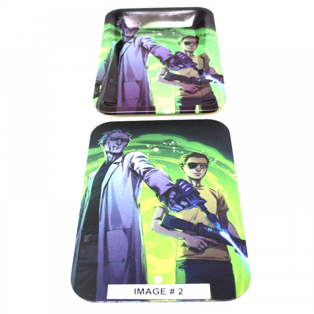 Premium art metal tray with magnetic locking lid, durable two part design for organized storage use.