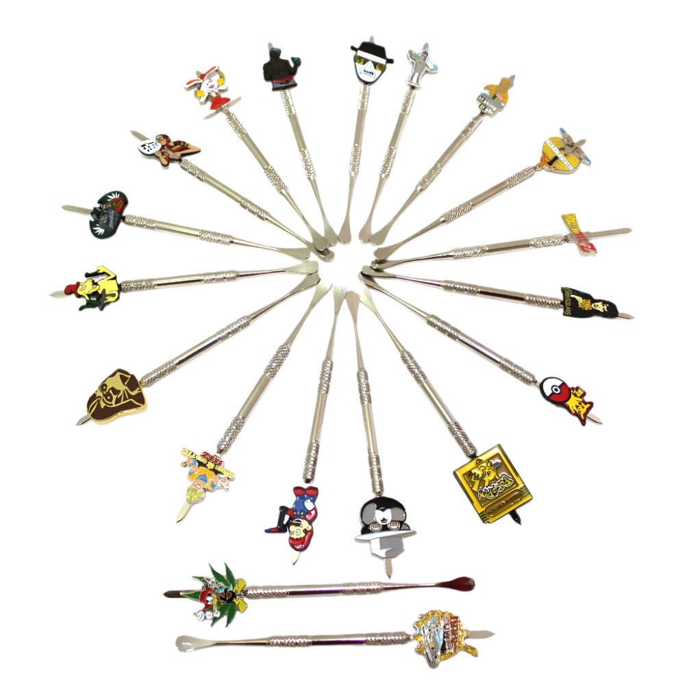 Premium fancy metal dab tool assorted patterns durable concentrate accessory for accurate and controlled handling