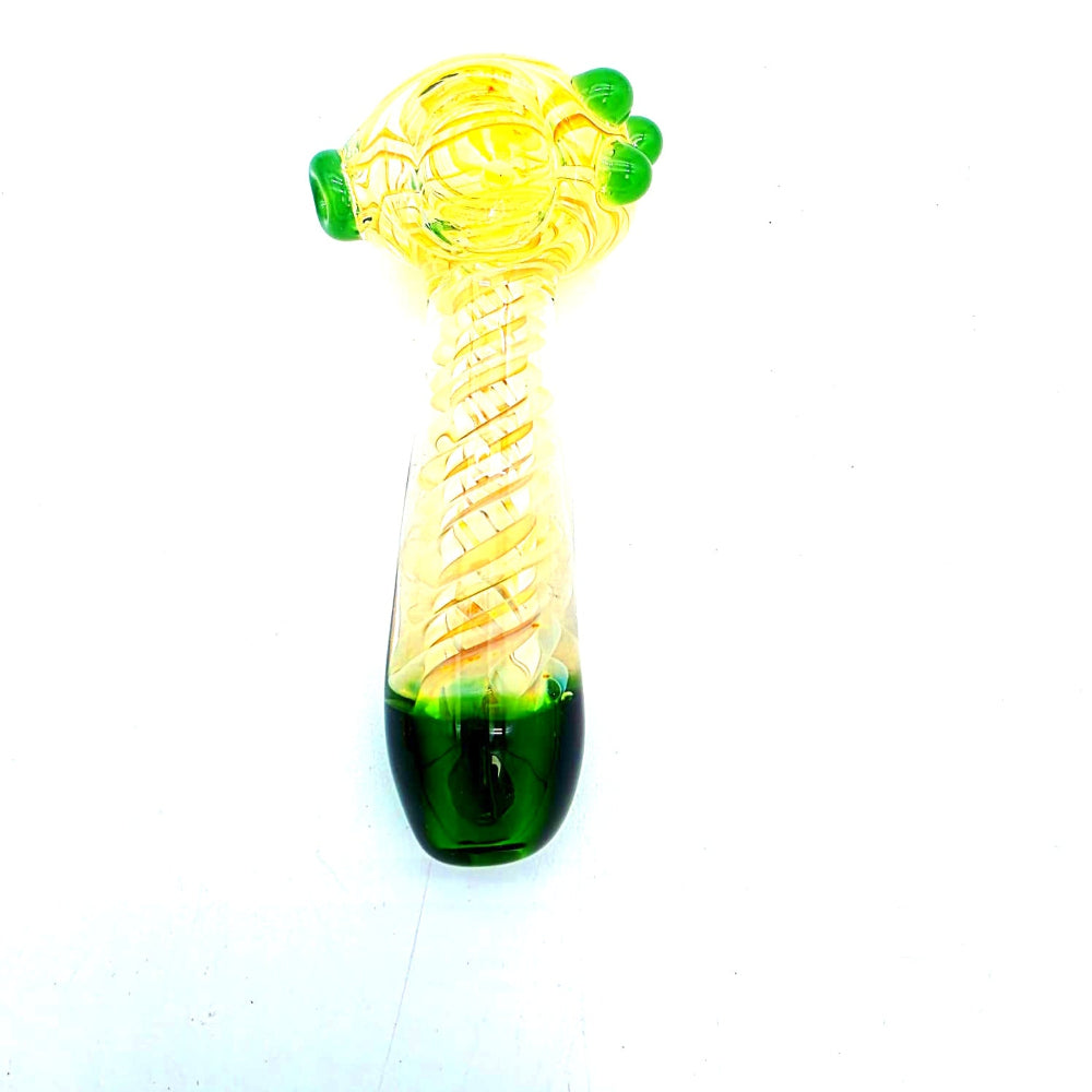 Premium thick heavy duty swirl color glass hand pipe featuring durable construction, colorful swirl design, and smooth smoking airflow.