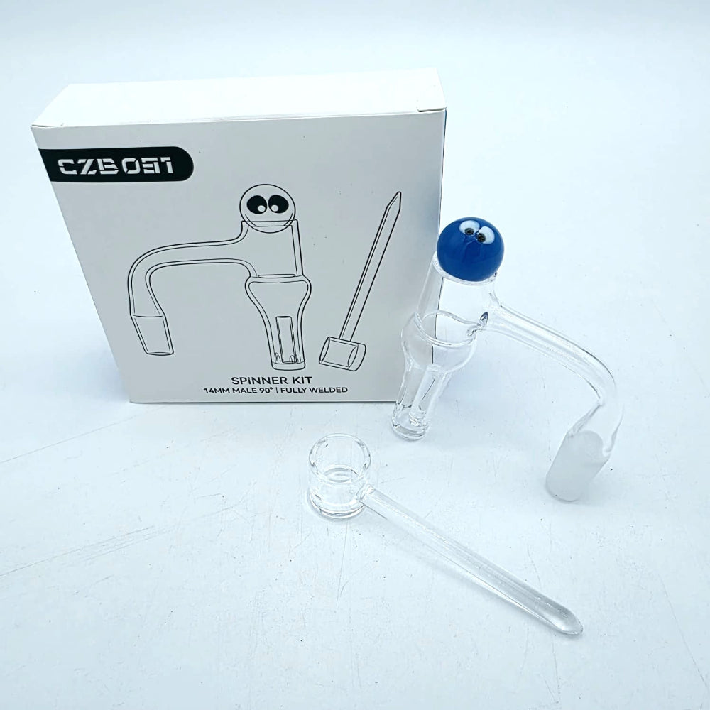 Quartz Spinner Banger Set 14mm Male with premium heat-resistant quartz construction, spinner airflow design, and smooth polished finish.
