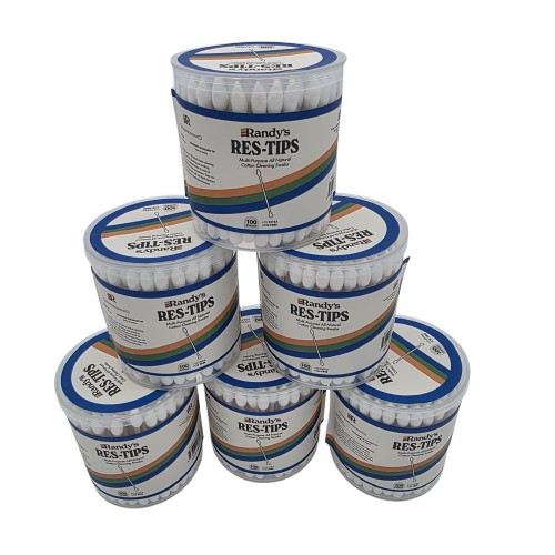 Premium Randy’s Res Tips cotton swabs in 6 box pack for detailed cleaning and residue removal