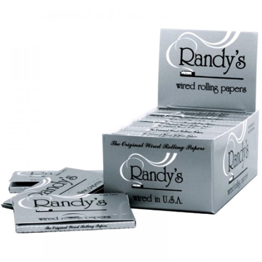 Randy's Wired Rolling Papers 77mm with patented wire support, premium slow-burning rolling papers designed for easy handling and smooth rolling experience.