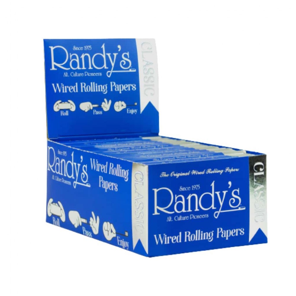 Randy's Wired Rolling Papers 77mm, premium slow-burning rolling papers with built-in wire support for easier handling and a consistent smoking experience.