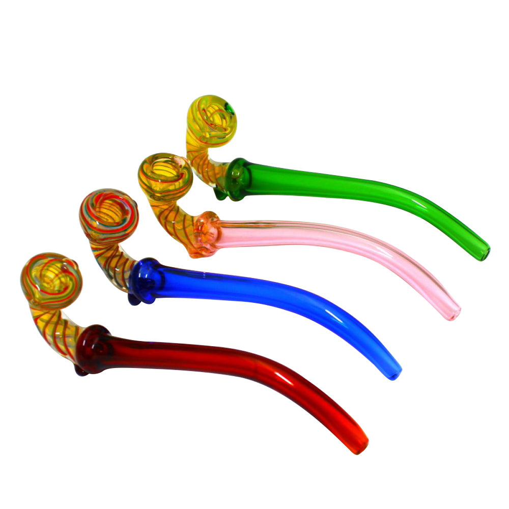 Rasta Swirl Color Head Tube Sherlock pipe with colorful glass design, durable construction, ergonomic shape, and comfortable everyday use.