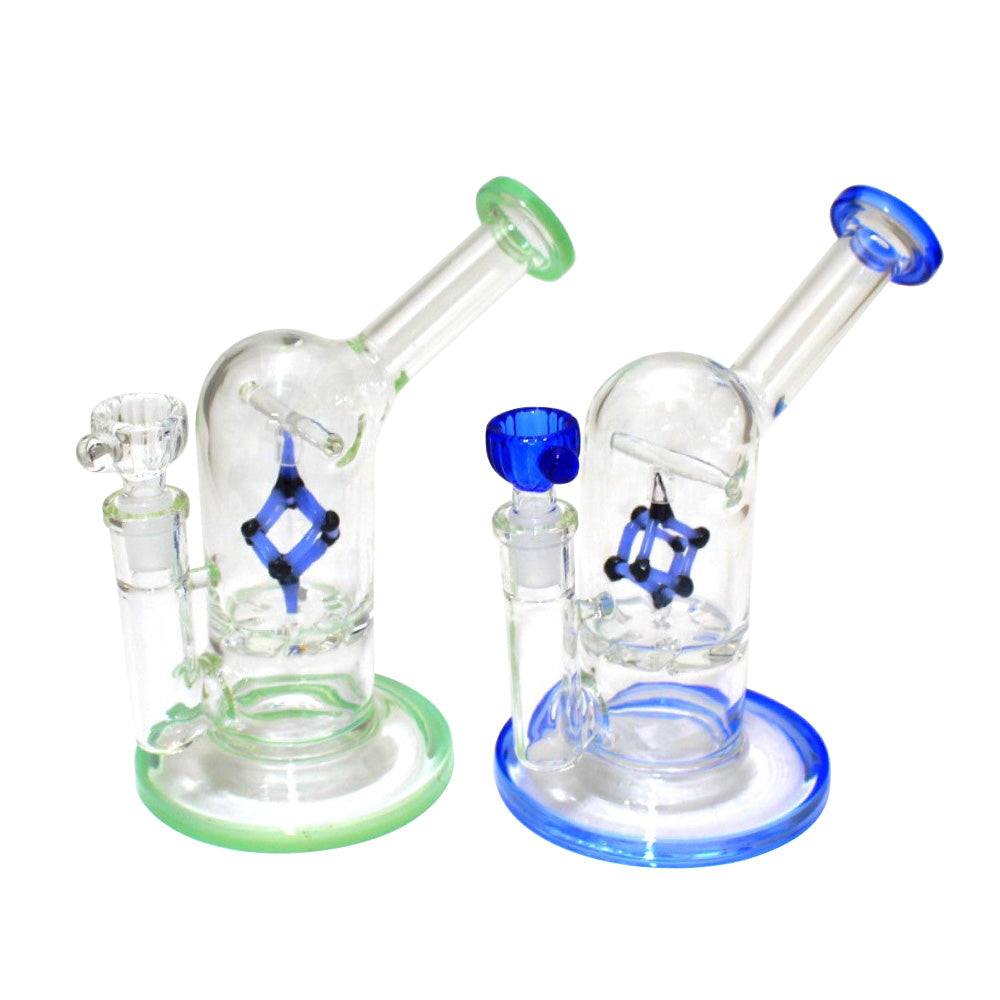 Recycle side arm dab rig water pipe with bowl, durable glass construction, unique side arm design and smooth water filtration for cleaner smoking experience.
