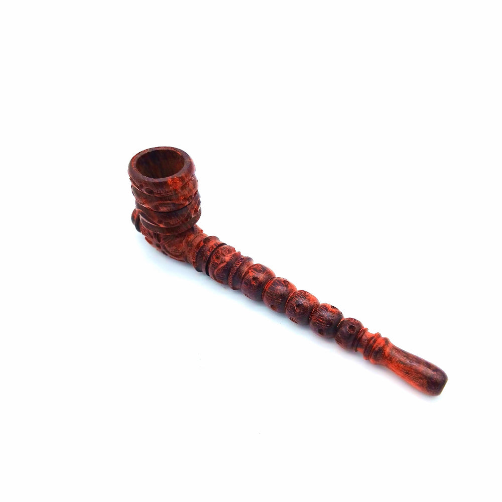 Ribbed head design wooden hand pipe shop