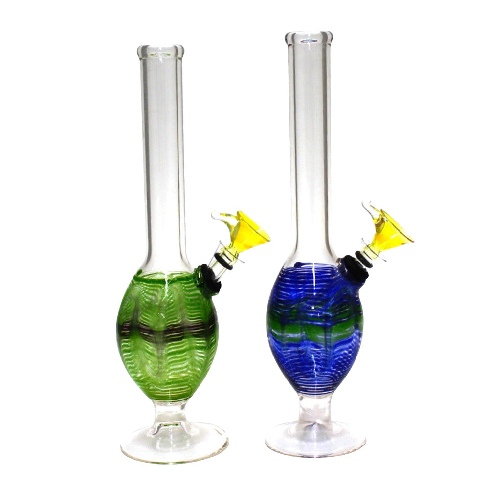 Round Base Art Water Pipe Regular featuring artistic glass design, durable thick glass construction, and a stable round base for smooth airflow.