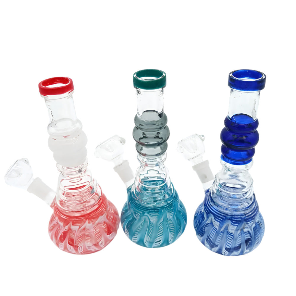 Round base ribbed design color dab rig water pipe