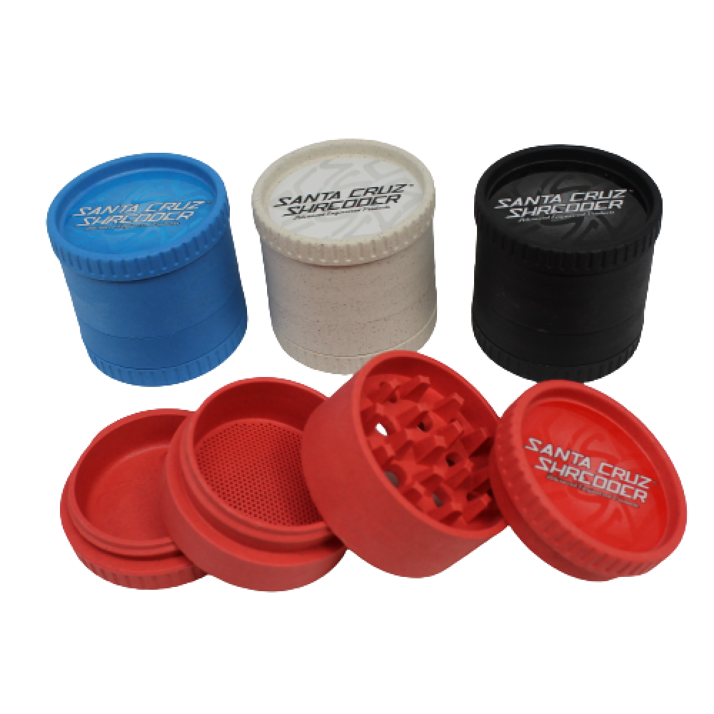 Santa Cruz Shredder 4-part hemp grinder pack of 16 pieces with durable build, sharp teeth, and smooth grinding performance for bulk use.
