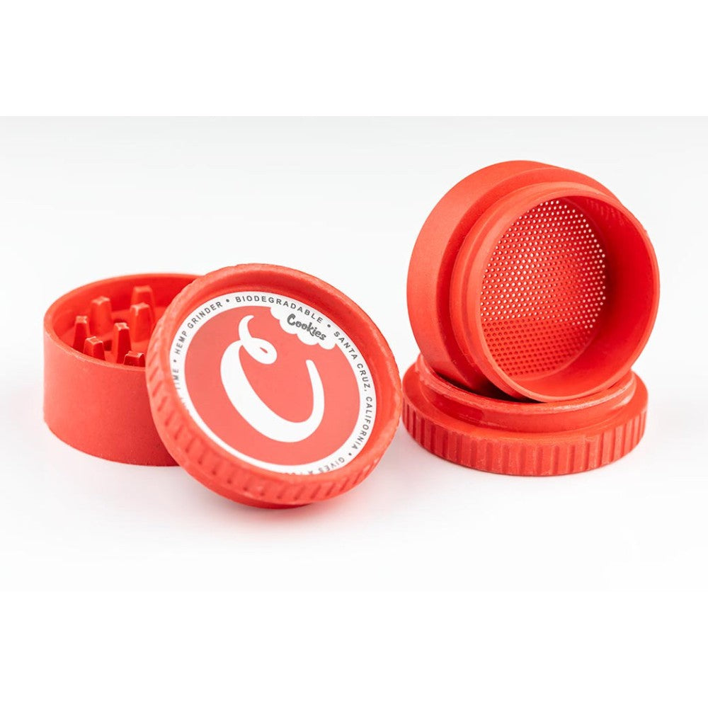 Santa Cruz Shredder Hemp Cookies 4-piece grinder, 16 count pack, featuring eco-friendly hemp material, precision grinding teeth, and a durable multi-chamber design.