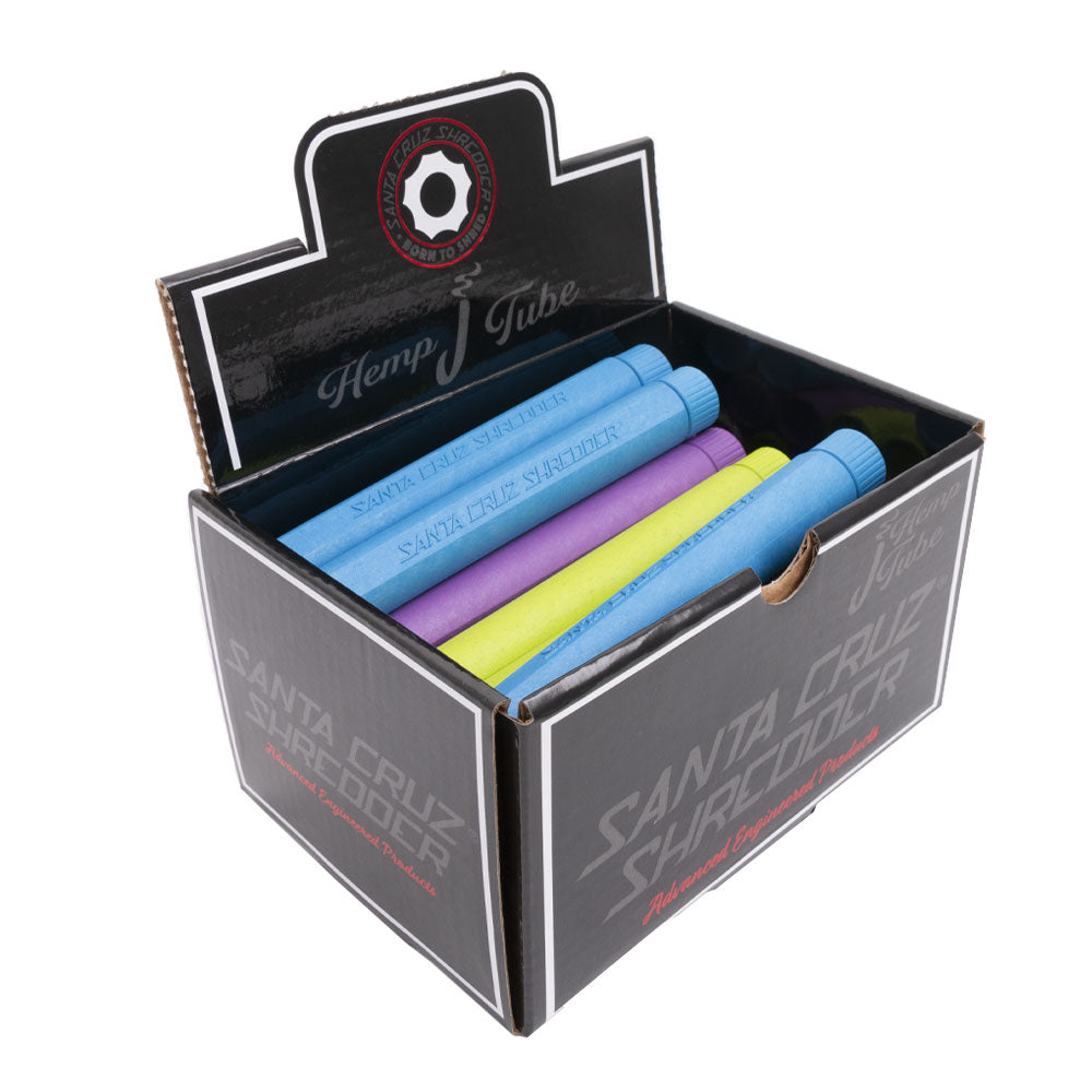 Santa Cruz Shredder hemp J tubes, 25 pieces per box, eco-friendly, durable, and odor-resistant storage tubes for safe and portable use.