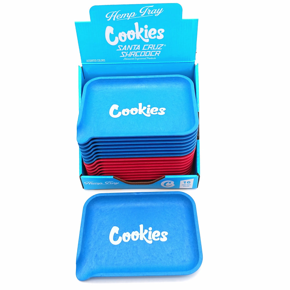 Santa Cruz Shredder Cookies hemp rolling tray 7.75" x 5.75" portable durable tray with scratch-resistant surface and raised edges for clean rolling.