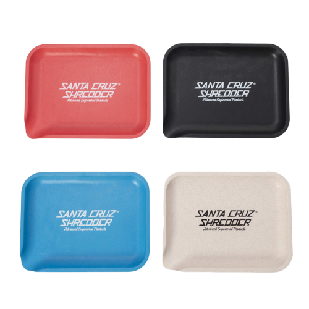 Santa Cruz Shredder hemp tray made from eco-friendly durable material with smooth surface and raised edges for secure and organized storage use.