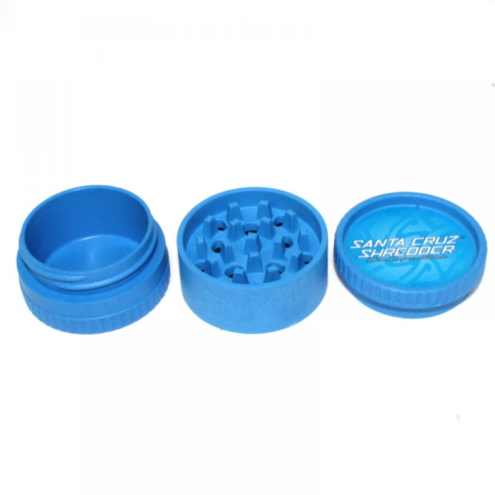 Medium size 3 Part hemp grinder Santa Cruz style with strong eco material, precision teeth, and 16 pieces wholesale display set.