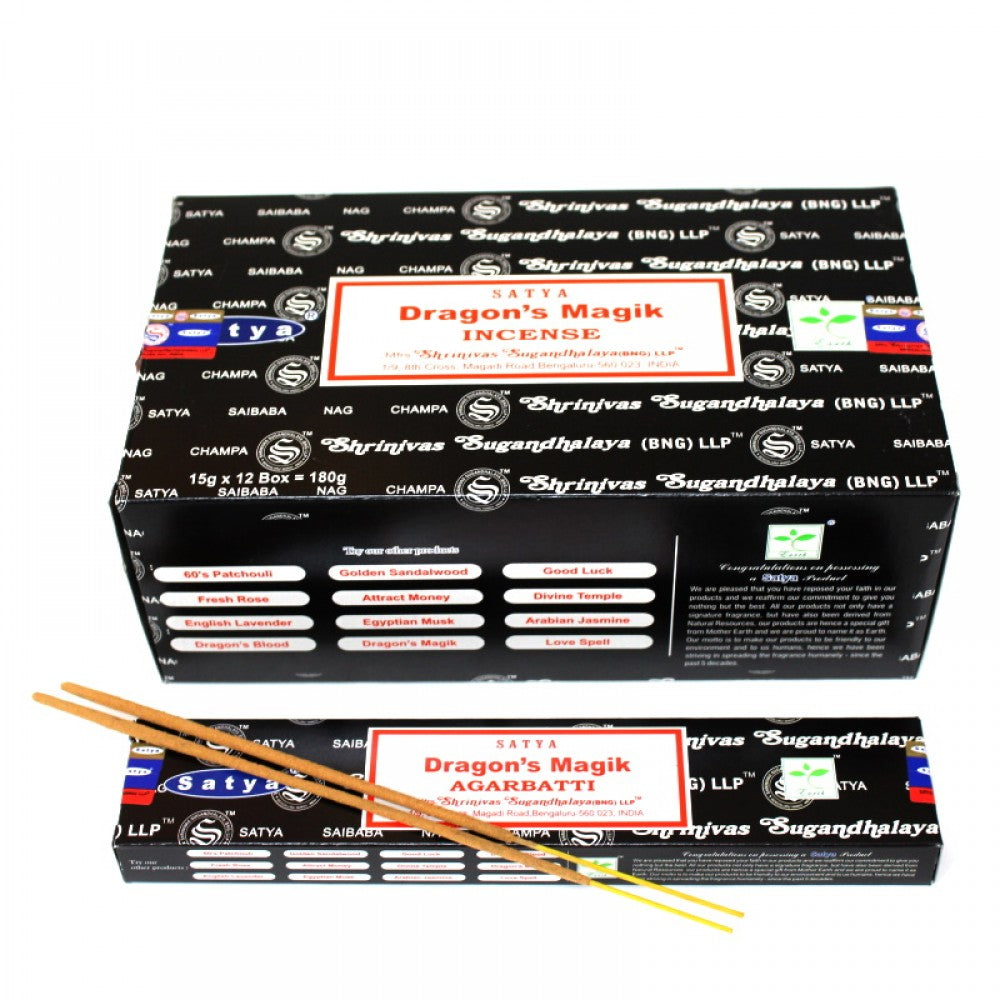Satya incense 15g box set featuring herbal aroma sticks for peaceful environment.