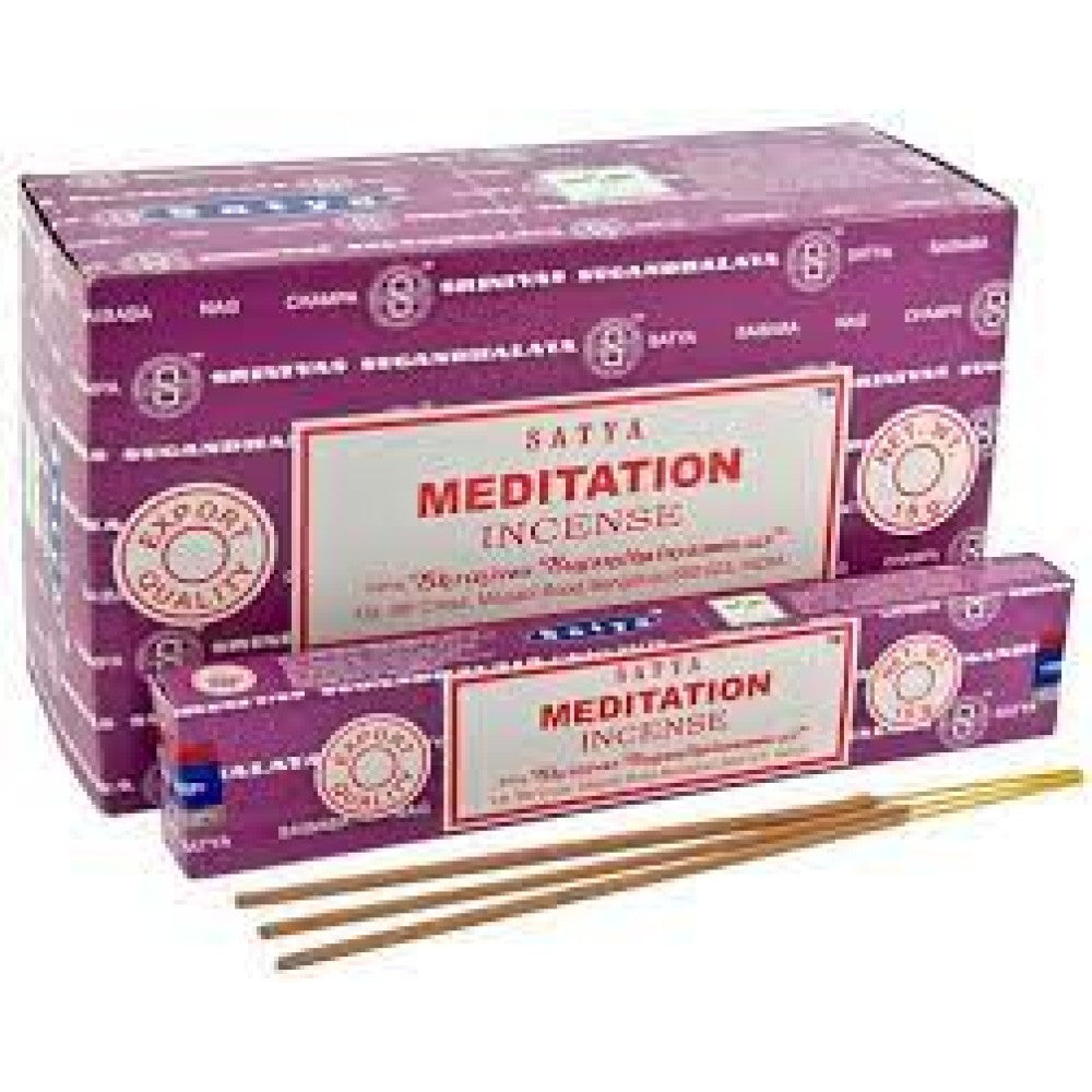 Satya incense sticks 15g designed for meditation and yoga with calming fragrance.