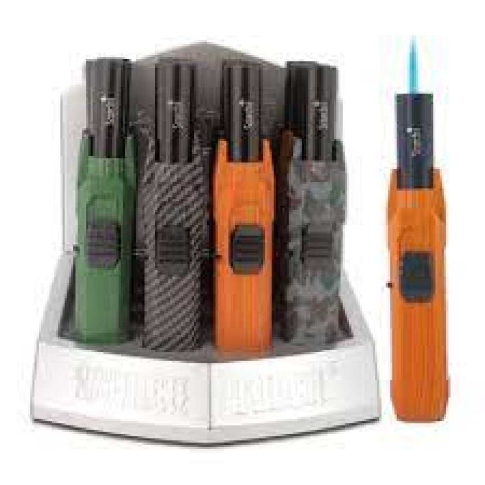 Scorch Torch 61672 pencil turbo torch lighter 12 pieces per pack refillable butane torch with powerful turbo flame and slim pencil-style design for precise ignition